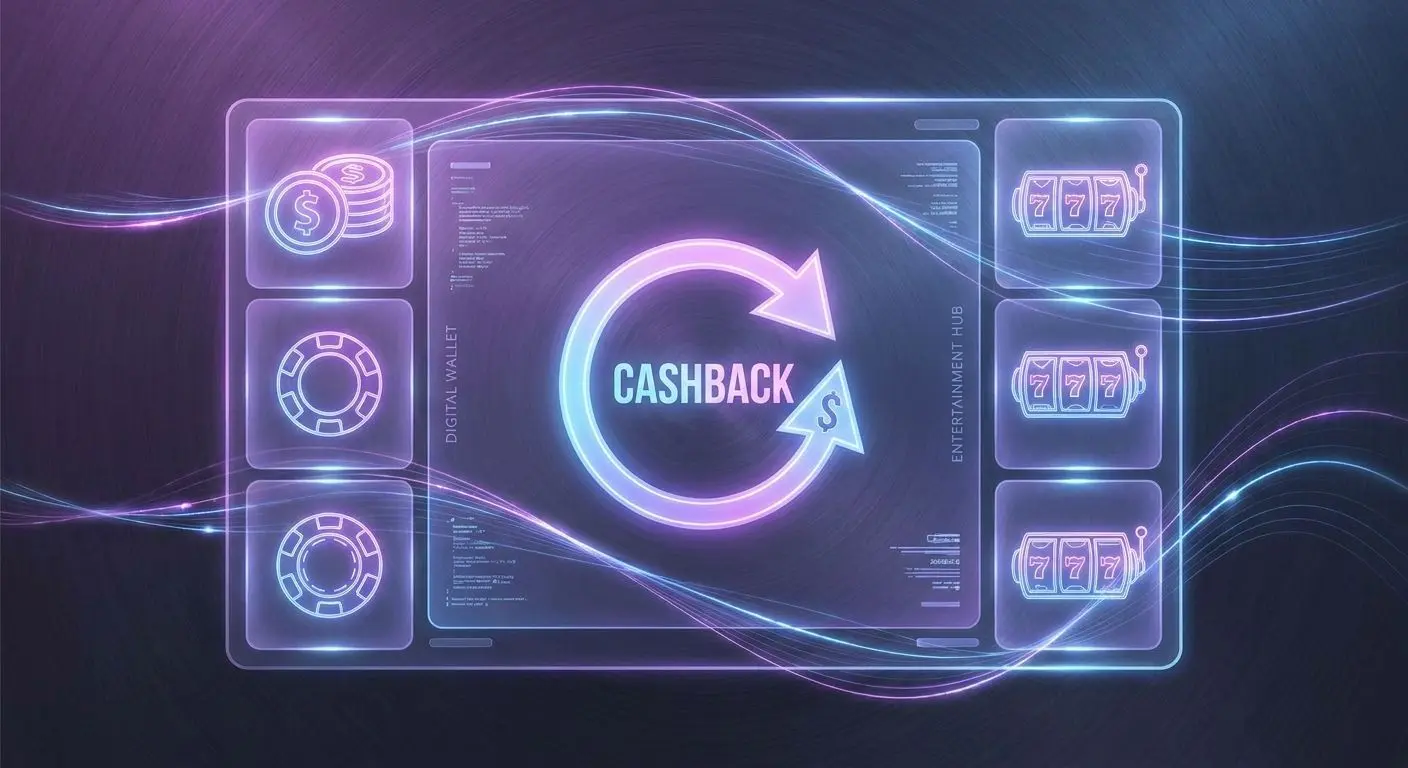 Visualisierung eines Cashback-Konzepts mit Wallet und Geld-zurück-Symbol
