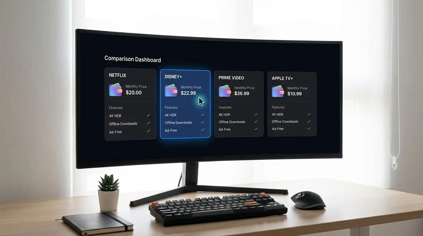 Vergleich mehrerer Plattformen mit E-Wallet-Zahlung auf einem Bildschirm