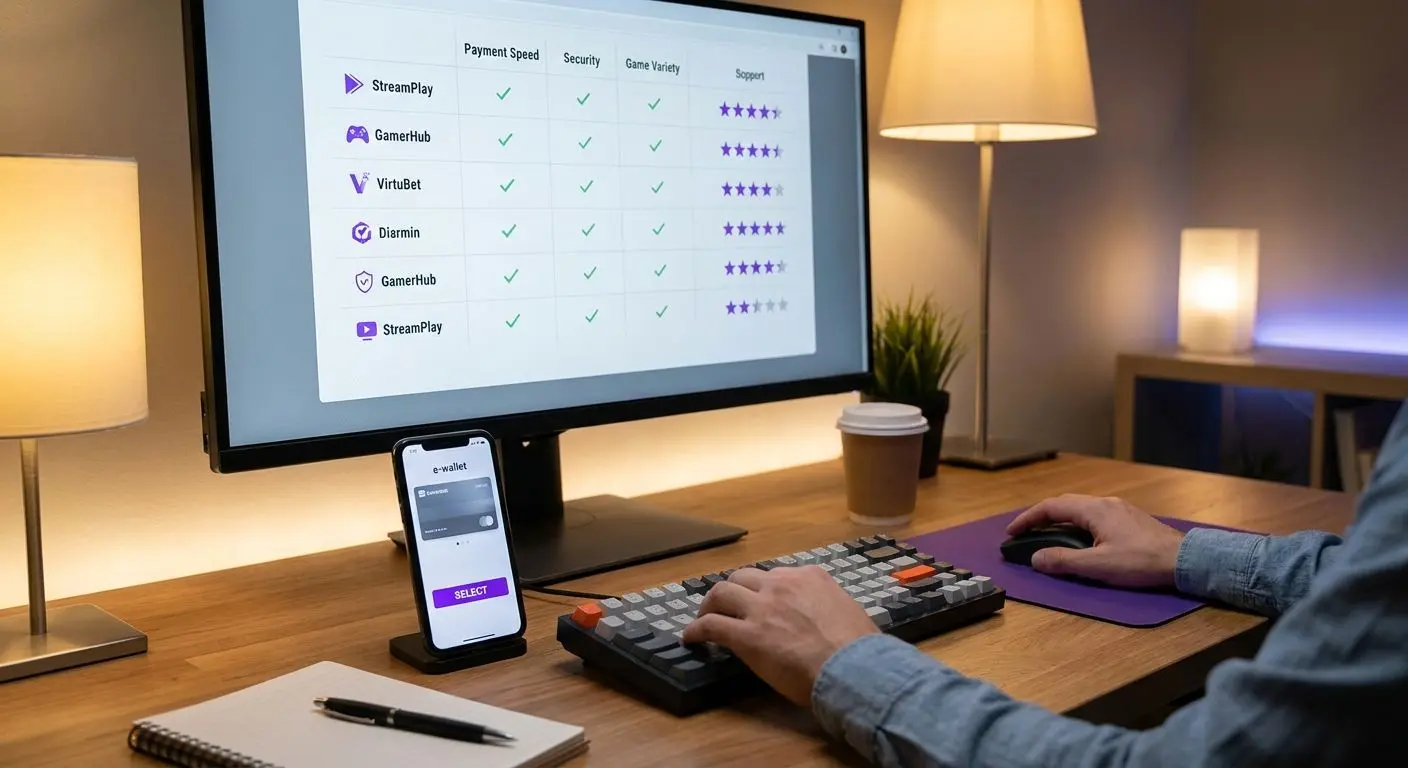 Spieler vergleicht mehrere Skrill Casinos anhand wichtiger Kriterien