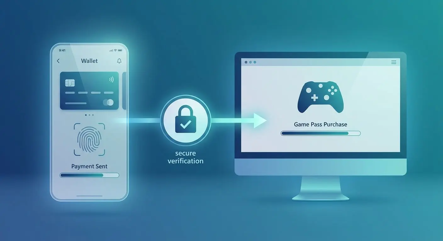 Schema einer digitalen Wallet-Zahlung zum Online-Casino