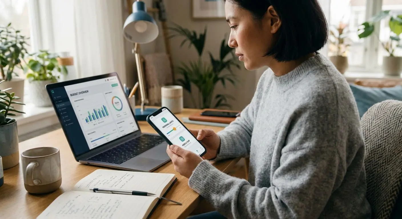 Nutzer setzt Limits und behält Budget bei digitalem Spielen im Blick