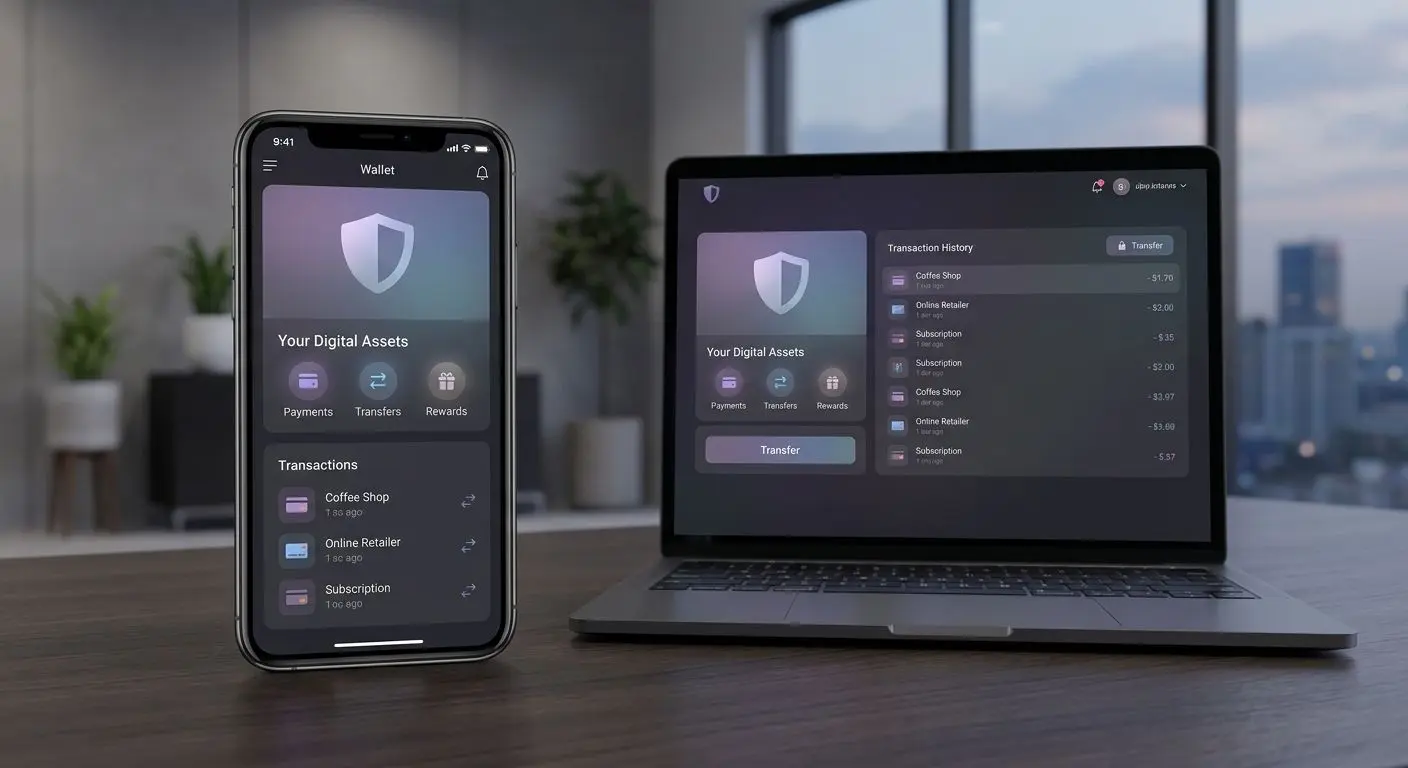 Smartphone mit Wallet-App für sichere Online-Transaktionen