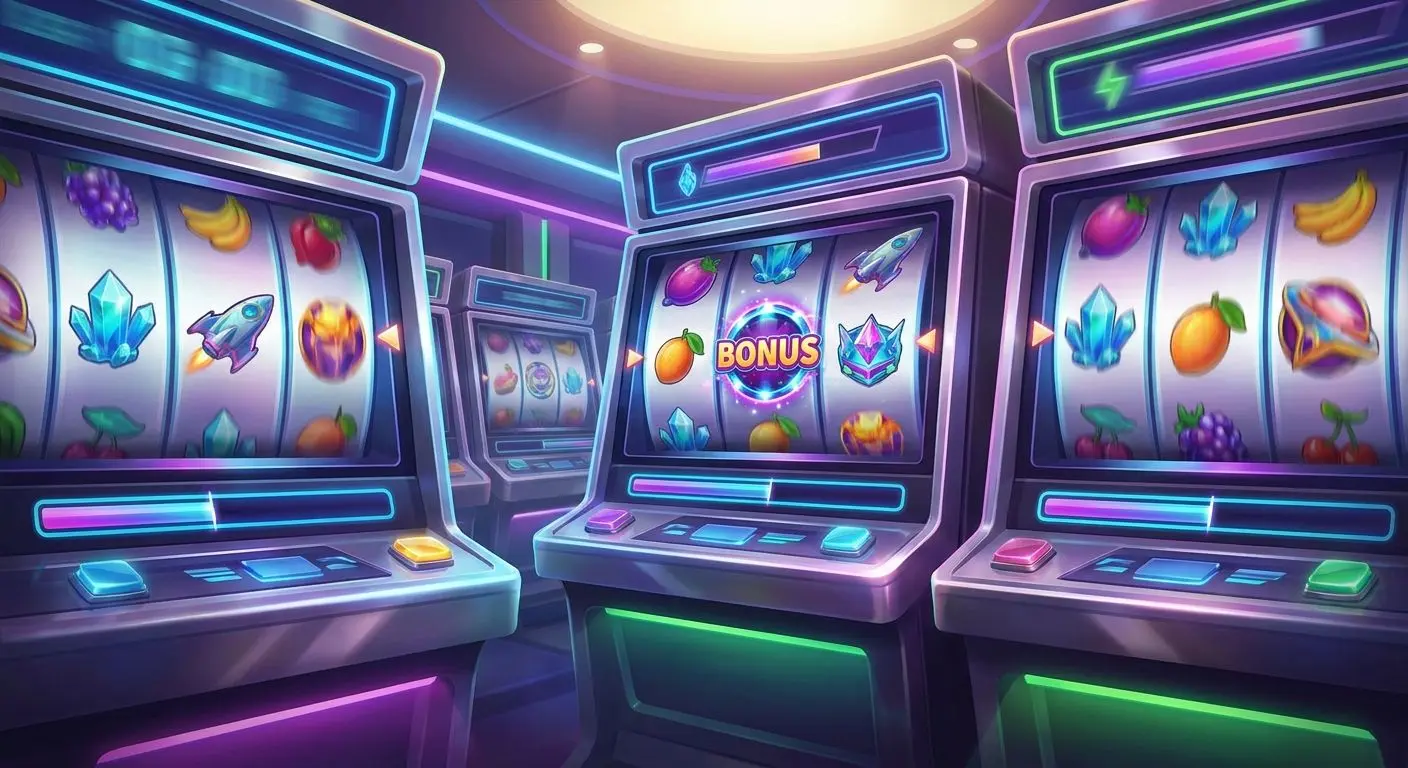 Moderne Video-Spielautomaten mit Bonus-Features Moderne Video-Spielautomaten mit bunten Walzen und Bonusfunktionen