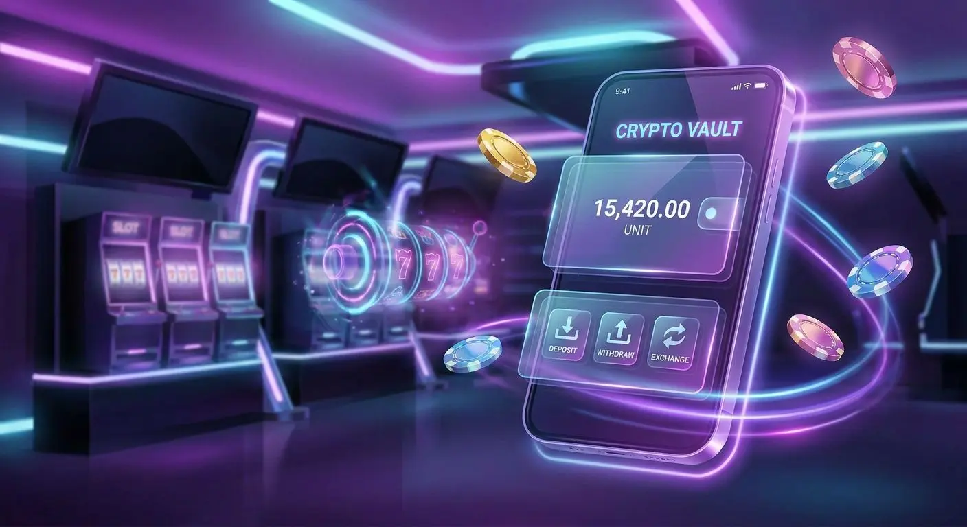 E-Wallet vor einer stilisierten Wildz Lobby als Symbol für schnelle Zahlungen